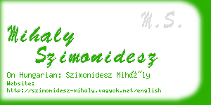 mihaly szimonidesz business card